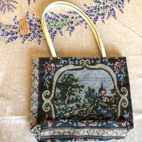 Vintage Tapestry purse handbag bag zip closure - Picture 2 of 8
